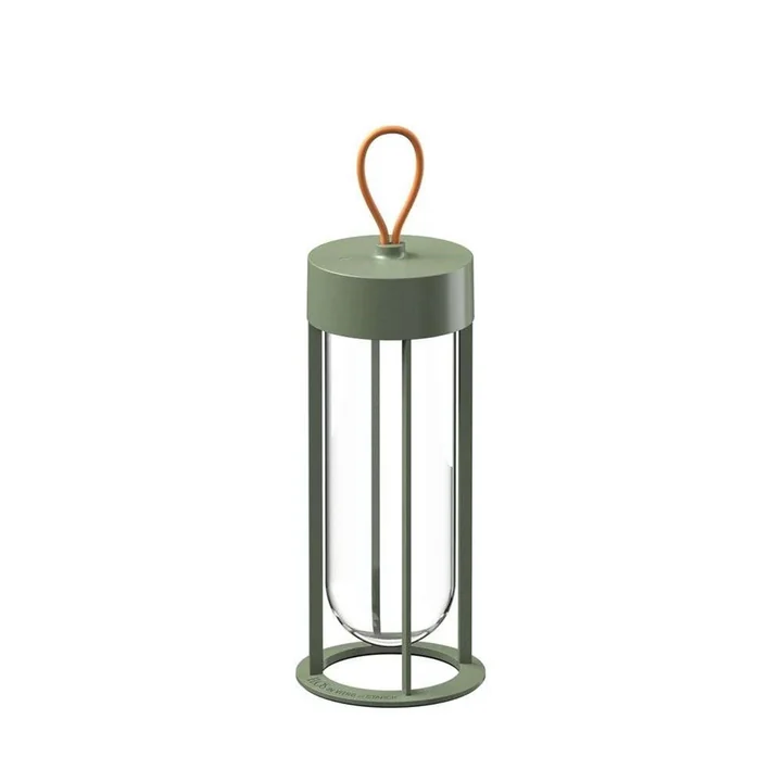 In Vitro Unplugged LED Battery table lamp from Flos in light green