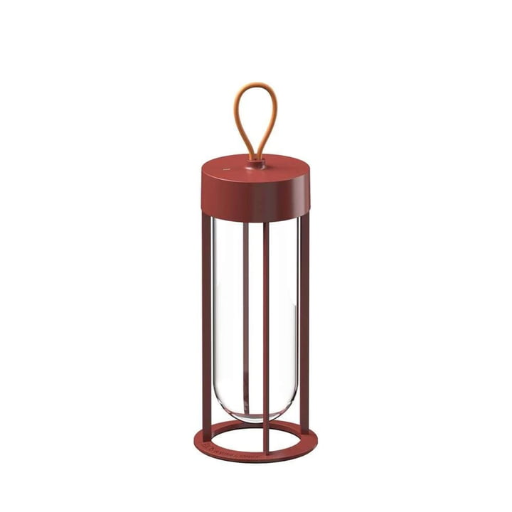 In Vitro Unplugged LED Battery table lamp from Flos in terracotta