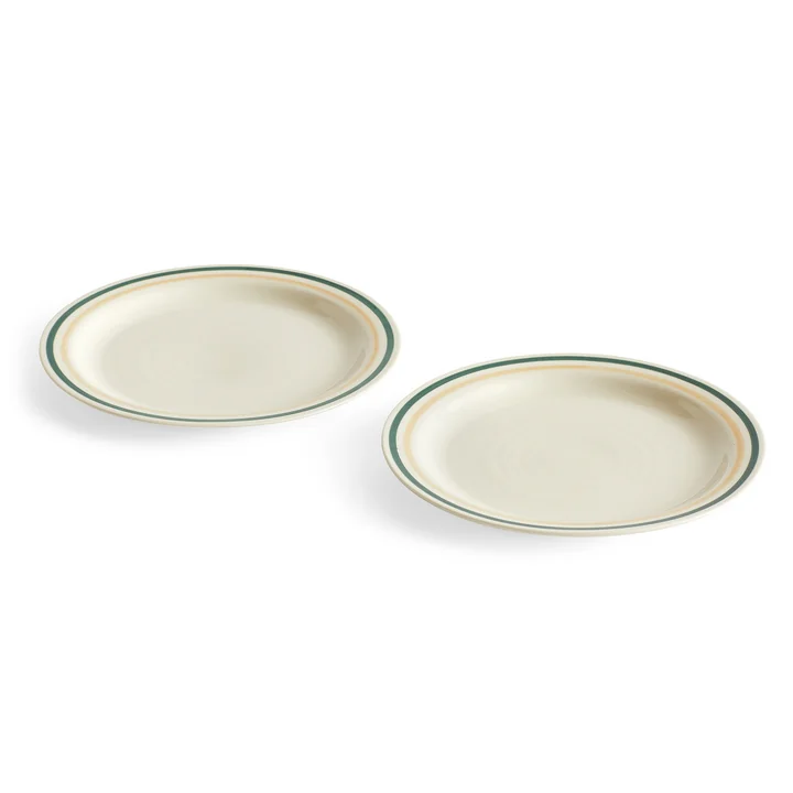 Sobremesa Plate, Ø 24.5 cm, green / sand (set of 2) from HAY