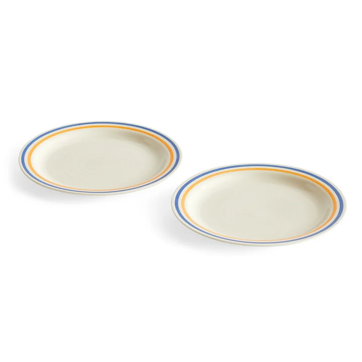 Sobremesa Plate, Ø 24.5 cm, blue / yellow (set of 2) from HAY