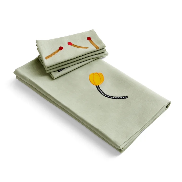 Sobremesa Table cloth and napkins green from HAY