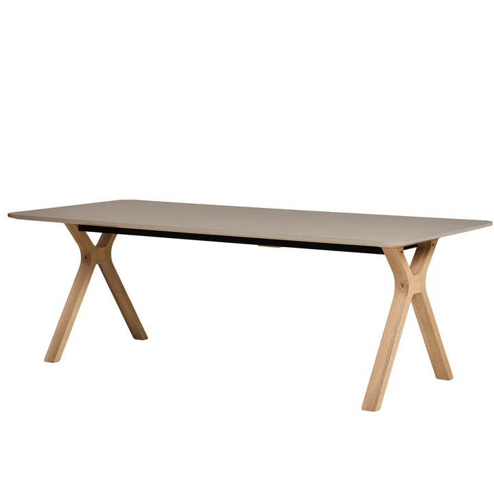 Space Extending table from Andersen Furniture in white pigmented oak / laminate Castoro Ottawa finish