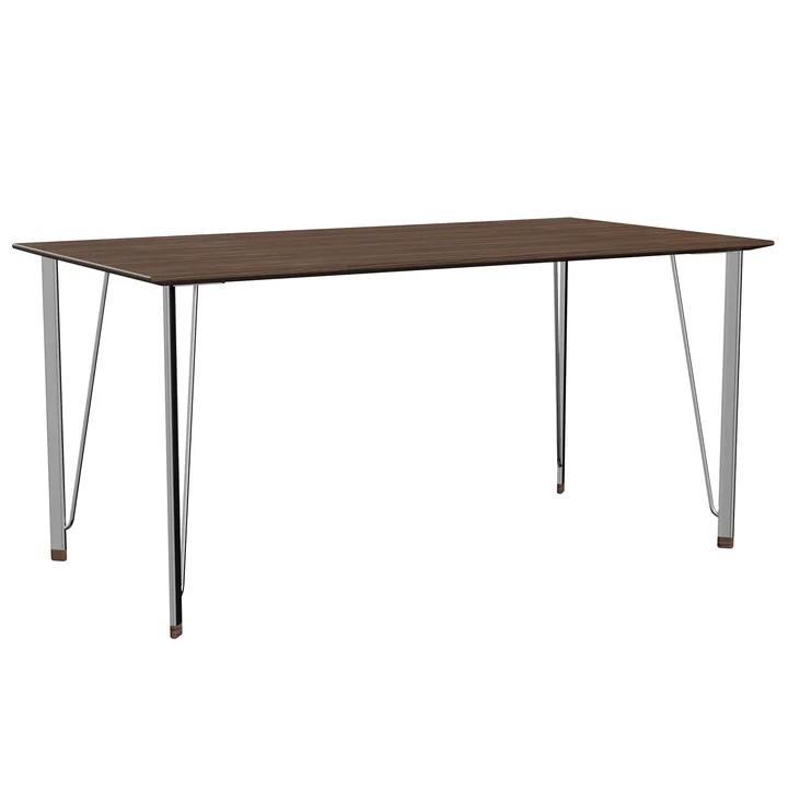 FH3605 ™ Desk, chrome / walnut lacquered from Fritz Hansen