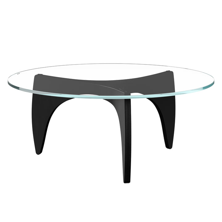 PK60 ™ Side table, ash black colored / glass transparent from Fritz Hansen