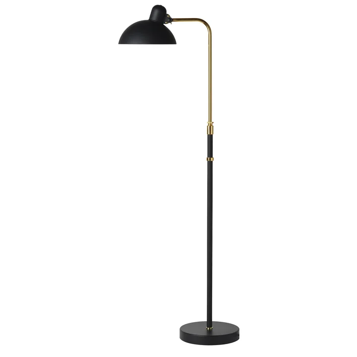 KAISER idell 6580-F Luxus Floor lamp, black matt / brass by Fritz Hansen