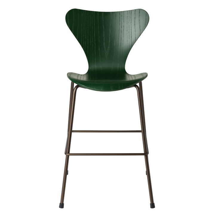 Series 7 Junior Chair, Brown Bronze / evergreen by Fritz Hansen