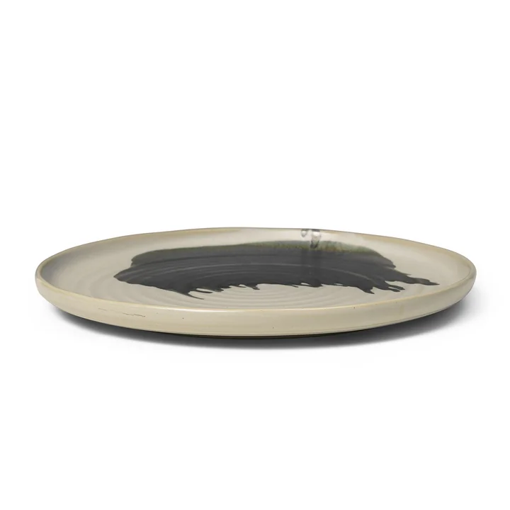 Omhu Serving dish, Ø 36cm, Off-white/Charcoal by Ferm Living