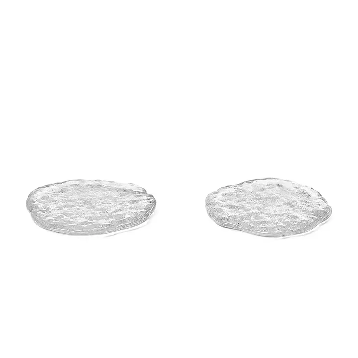 Momento Glass plate, clear (set of 2) by Ferm Living