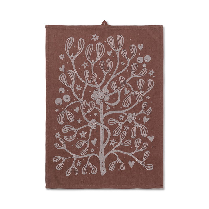 Mistletoe Tea towel, cinnamon by ferm Living