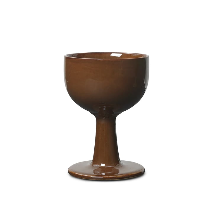 Floccula Wine glass, brown from ferm Living