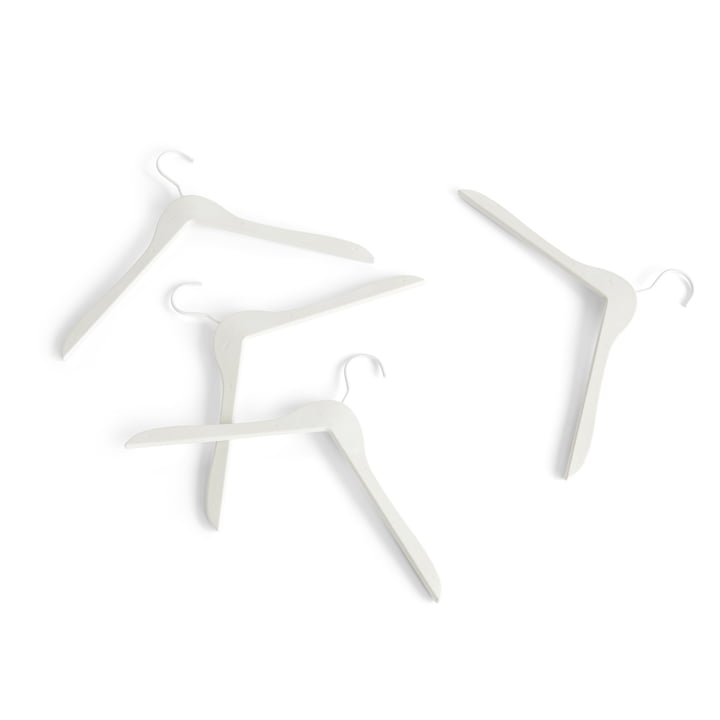 Coat hanger recycled, white (set of 4) from Hay