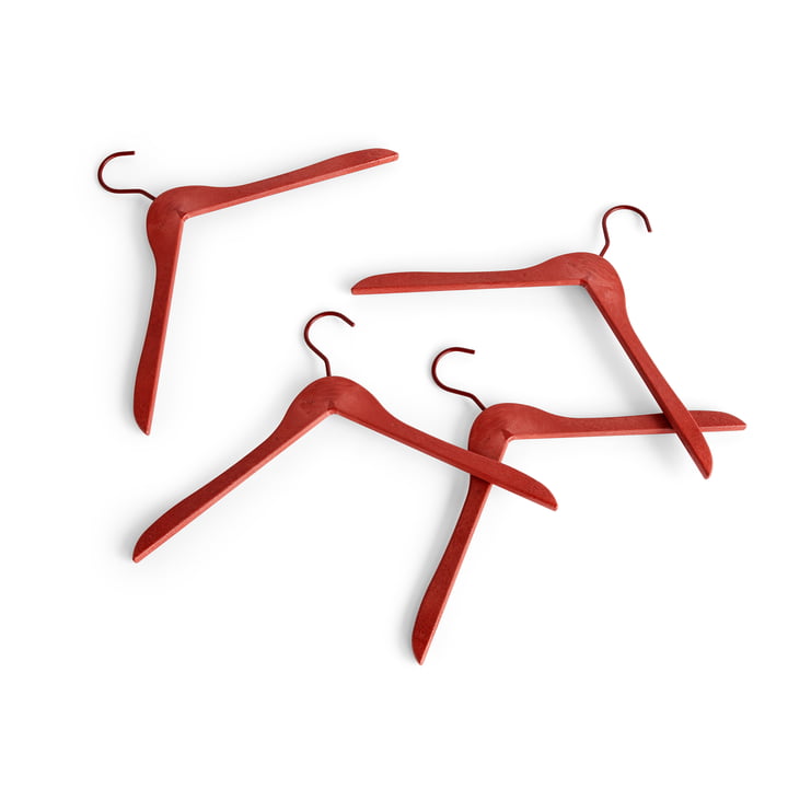 Coat hanger recycled, cherry red (set of 4) by Hay