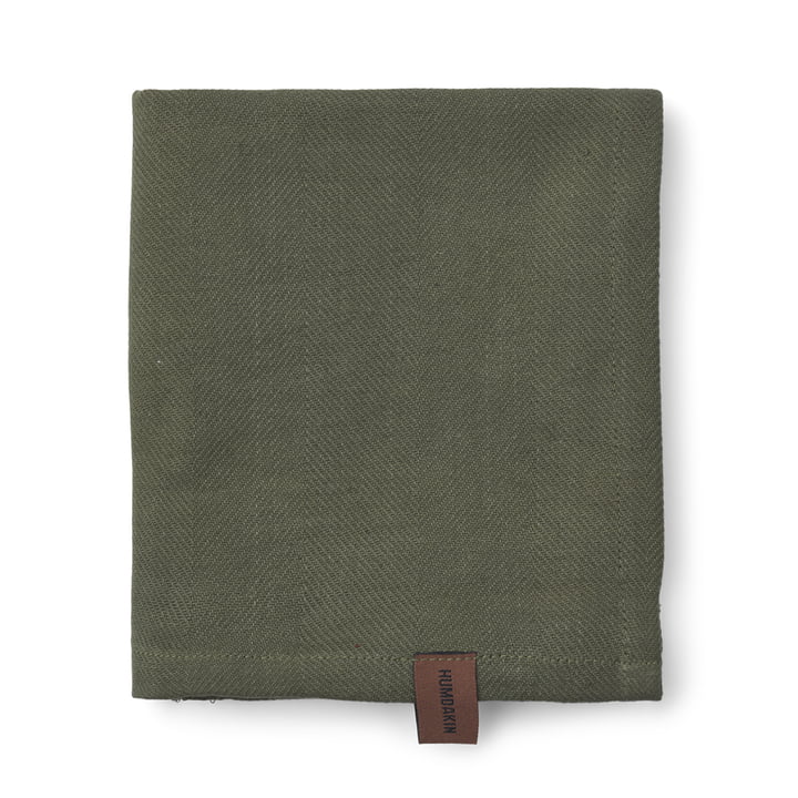 Humdakin organic cotton tea towel in the design evergreen