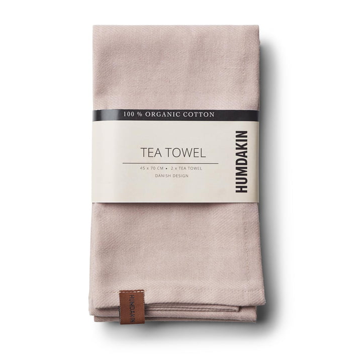 Humdakin organic cotton tea towel in the design latte