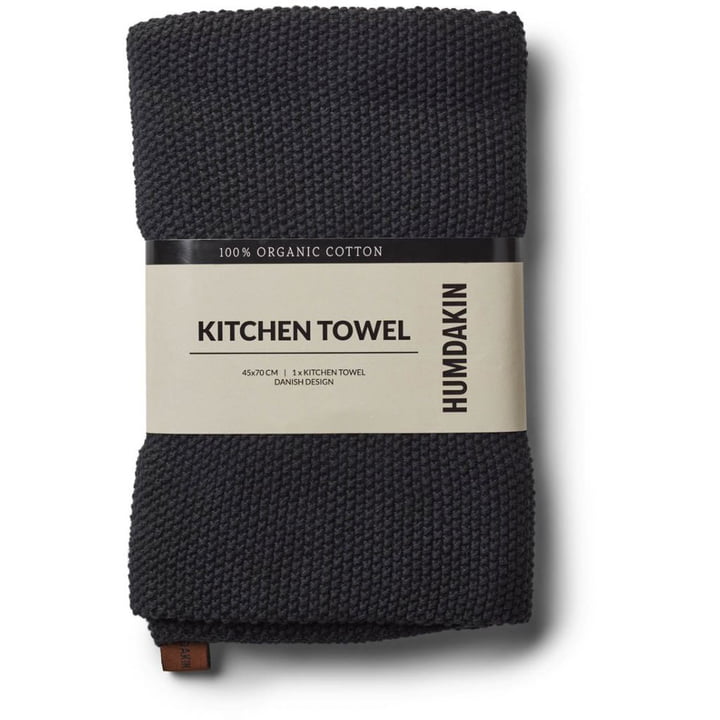 Knitted kitchen towel from Humdakin in design coal