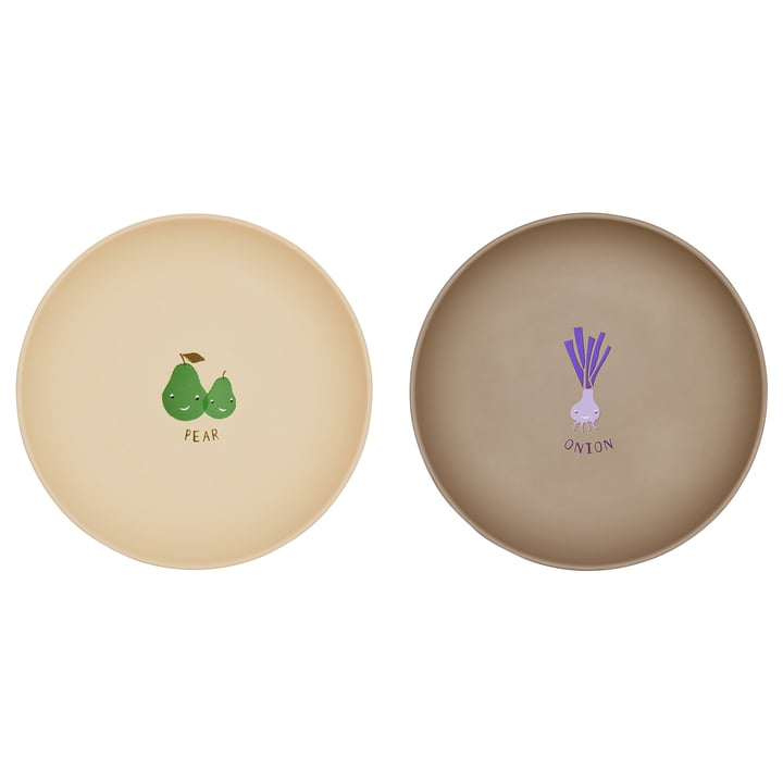 Yummy Children's plate from OYOY in the design beige / brown