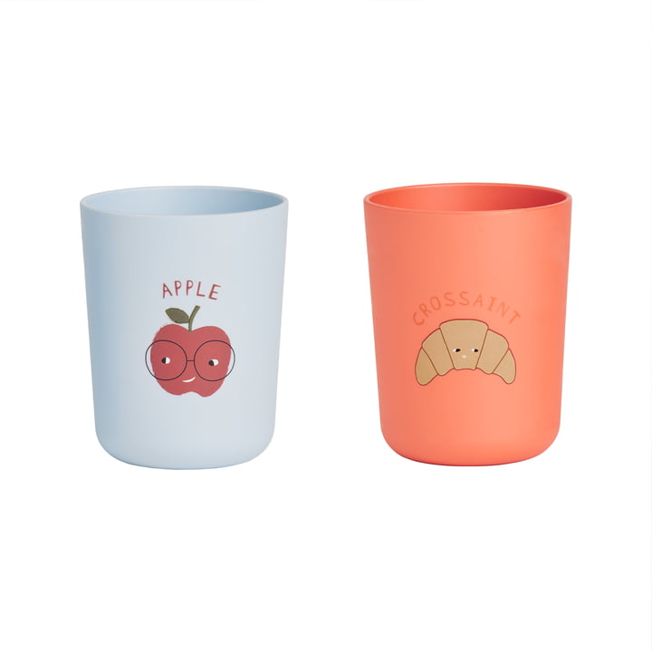 Yummy Children's mug from OYOY in the design ice blue / apricot
