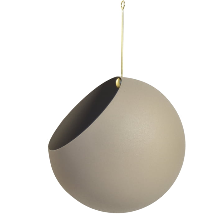 Globe Hanging flower pot from AYTM in color taupe