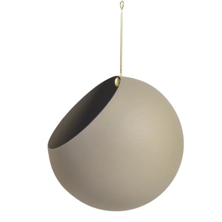 Globe Hanging flower pot from AYTM in the color taupe