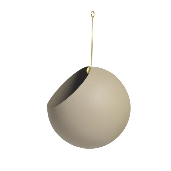 Globe Hanging flower pot from AYTM in the color taupe