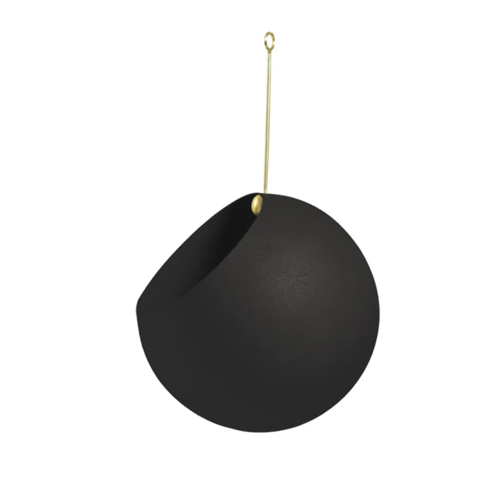 Globe Hanging flower pot from AYTM in the color black