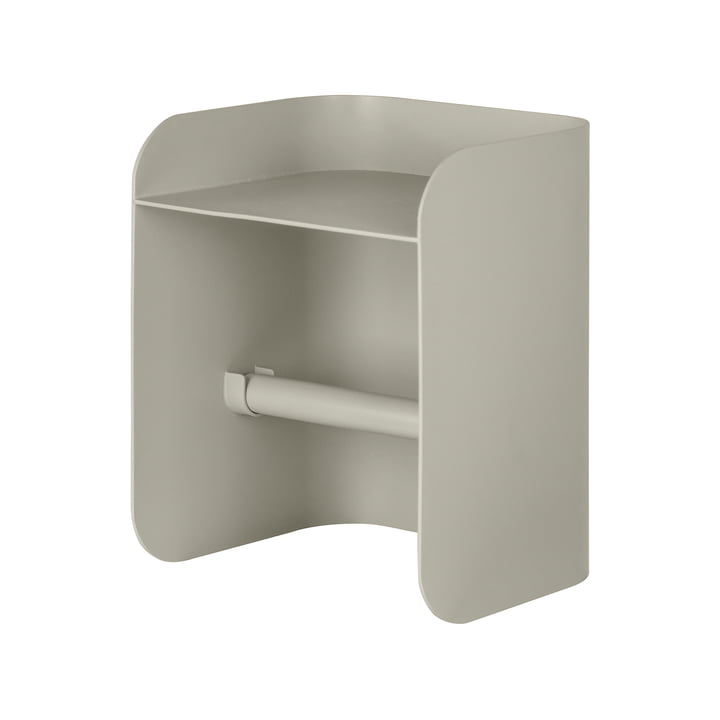 Carry Toilet paper holder with shelf from Mette Ditmer in the color sand grey