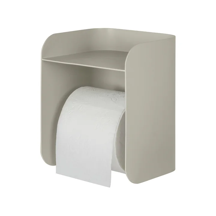 Carry Toilet paper holder with shelf from Mette Ditmer in the color sand grey