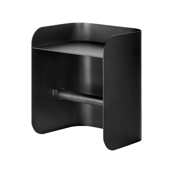Carry Toilet paper holder with shelf from Mette Ditmer in color black