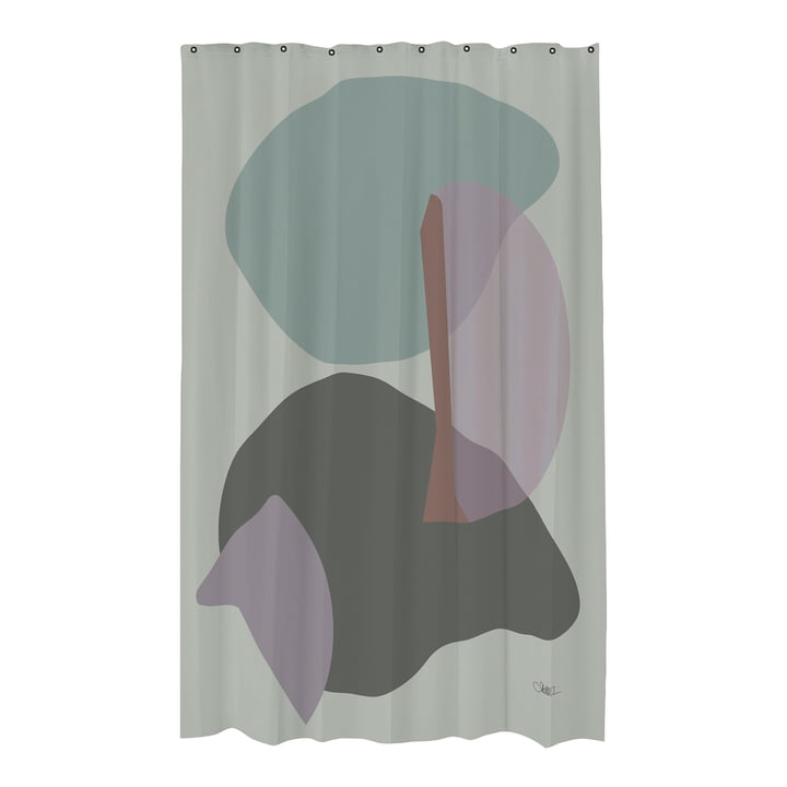 Gallery Shower curtain from Mette Ditmer in the color frost green