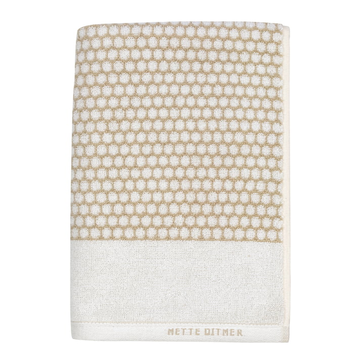 Grid Bath towel from Mette Ditmer in the finish sand / off-white