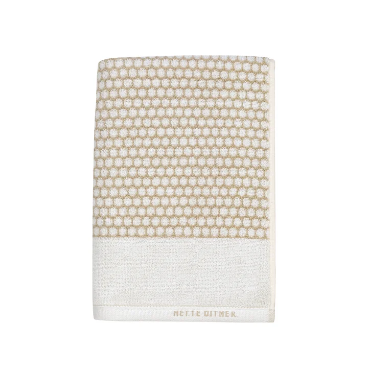 Mette Ditmer - Grid Towel 50 x 100 cm, sand / off-white