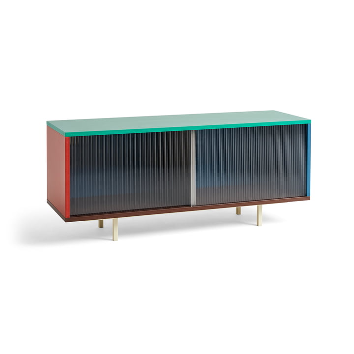 Colour Cabinet M with glass doors, 120 x 51 cm, multicolor from Hay