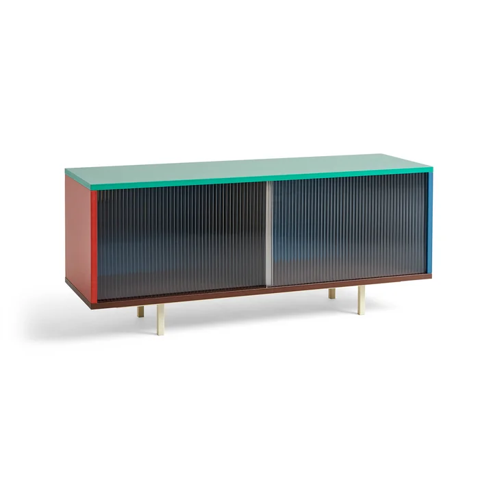 Colour Cabinet M with glass doors, 120 x 51 cm, multicolor from HAY
