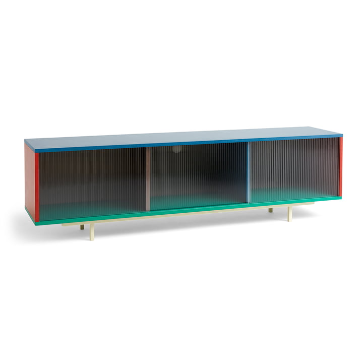 Colour Cabinet L with glass doors, 180 x 51 cm, multicolor by Hay