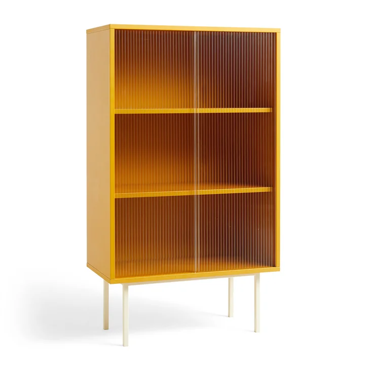 Colour Cabinet Cabinet with glass doors, 130 x 75 cm, yellow by HAY
