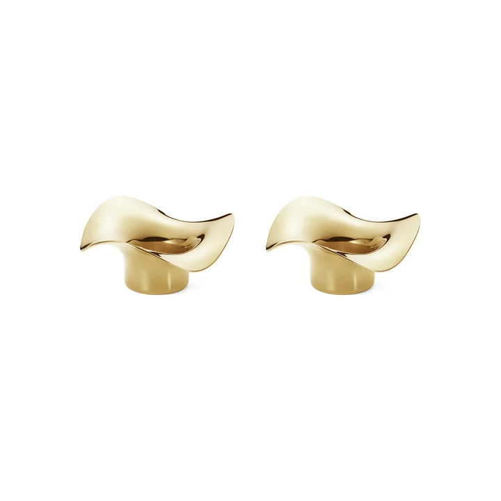 Cobra Tealight holder Ø 10.6 cm, gold (set of 2) from Georg Jensen