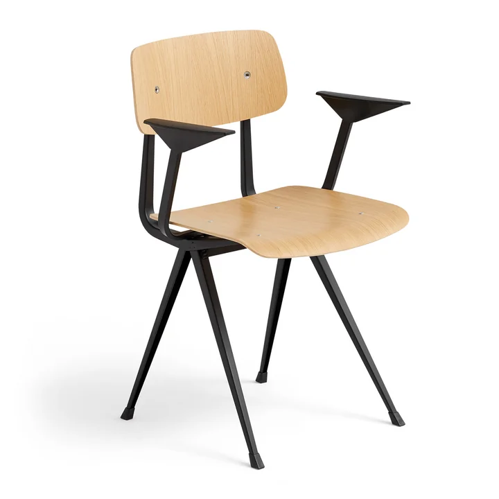 Result Armchair, oak / black by HAY
