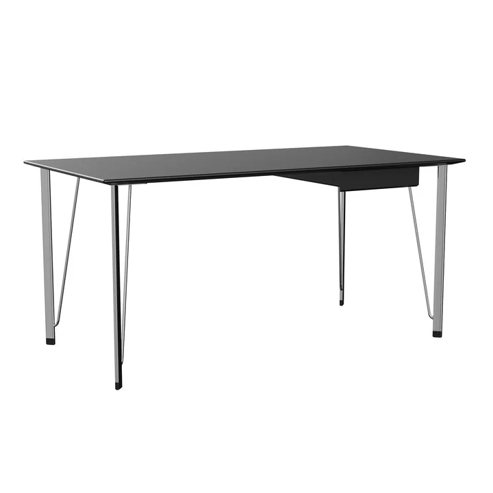 FH3605 ™ Desk incl. drawer, chrome / black lacquered ash from Fritz Hansen