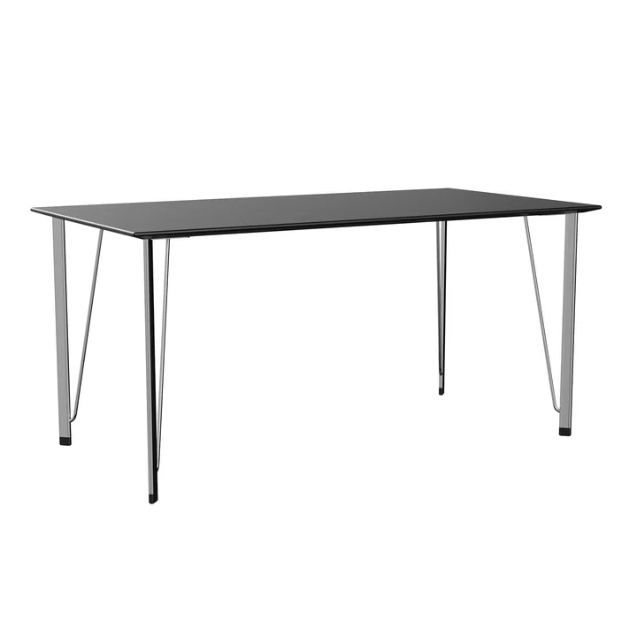 FH3605 ™ Desk, chrome / black lacquered ash from Fritz Hansen