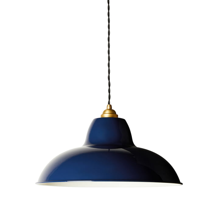 Original 1227 Midi Wide Brass pendant lamp from Anglepoise in the color ink blue