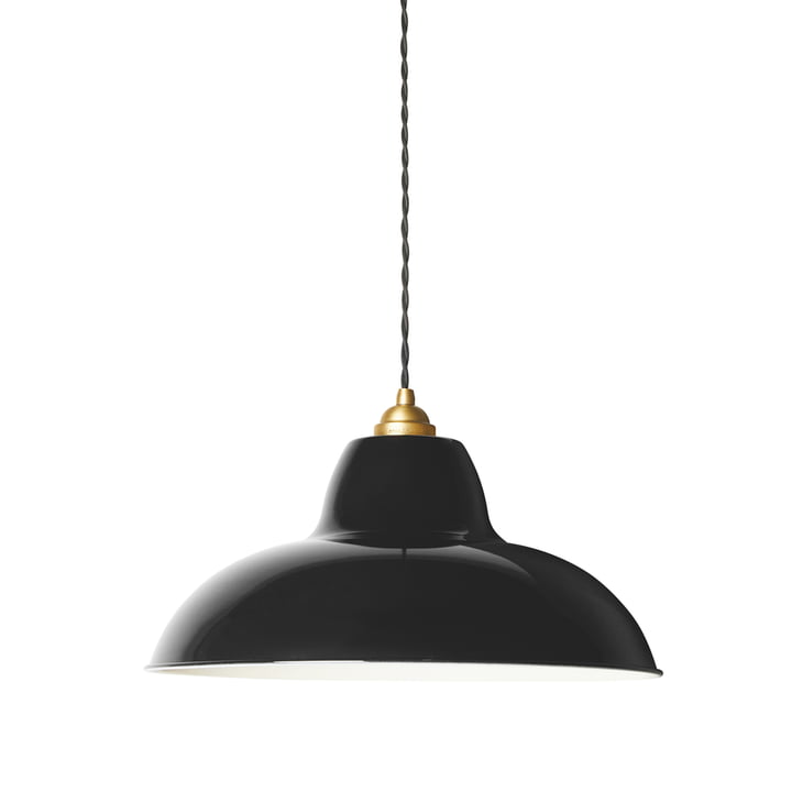 Original 1227 Midi Wide Brass pendant lamp from Anglepoise in the color jet black