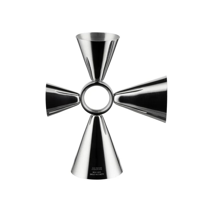 The Tending Box Quadri Combo Measuring jug from Alessi in stainless steel finish