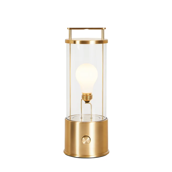 The Muse LED rechargeable table lamp from Tala in the brass version