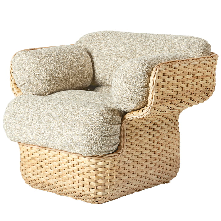 Basket Lounge Armchair from Gubi in color beige