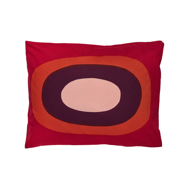 Melooni Pillowcase from Marimekko in the design red / brown / dark purple