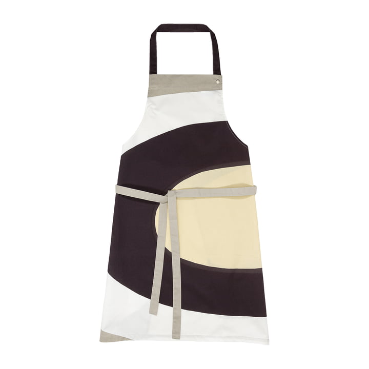 Melooni Apron from Marimekko in the design gray / white / beige