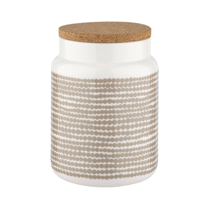 Oiva Siirtolapuutarha Storage jar from Marimekko in the design white / clay