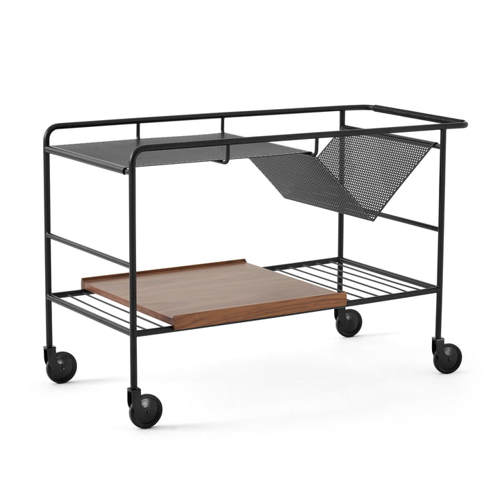 Alima NDS1 Serving trolley, matt black/ walnut lacquered from & Tradition
