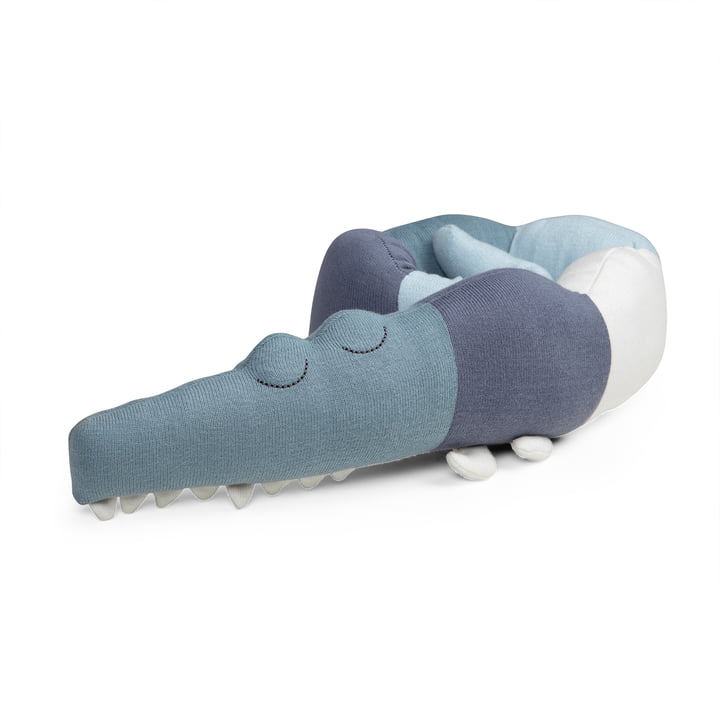 Sleepy Croc Mini -cushion from Sebra in the version powder blue