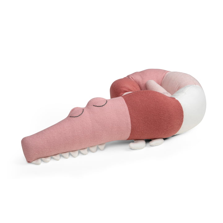 Sleepy Croc Mini -pillow from Sebra in the version blossom pink